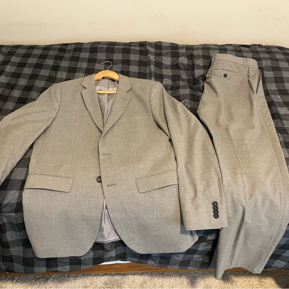 Gray Banana Republic tailored slim fit suit and dress pants